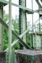 Counterweight of a lock and dam mechanical structure along the Erie Canal Trail outside of Rochester, NY