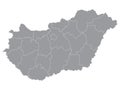 Counties Map of Hungary