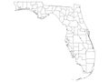 Counties Map of US State of Florida Royalty Free Stock Photo