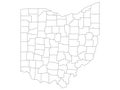 Counties Map of US State of Ohio