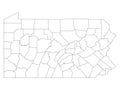 Counties Map of US State of Pennsylvania