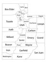 Counties Map of US State of Utah