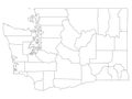 Counties Map of US State of Washington Royalty Free Stock Photo