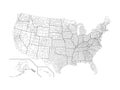 Counties Map of USA Royalty Free Stock Photo