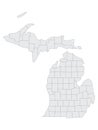 Counties of USA Federal State of Michigan Royalty Free Stock Photo