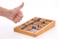 Counting by abacus Royalty Free Stock Photo