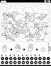 counting and adding activity with farm animals coloring page Royalty Free Stock Photo