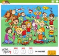 counting cartoon children and toys educational activity