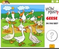 counting cartoon geese birds farm animals educational task