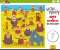 Counting cartoon monkeys and apes counting game