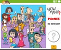 counting cartoon people with phones educational activity