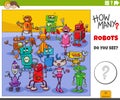 counting cartoon robots characters educational activity