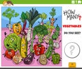 counting cartoon vegetables characters educational activity