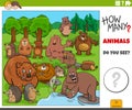 Counting cartoon wild animals educational game