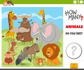 counting cartoon wild animals educational game