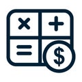 Counting cash icon. Mathematical formula symbols and dollar sign