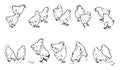 Counting Chicks by Twos vintage illustration