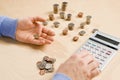 Counting coins Royalty Free Stock Photo