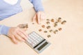 Counting coins Royalty Free Stock Photo