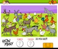 Counting donkeys and chickens educational game