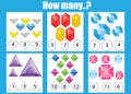 Counting educational children game. How many objects task