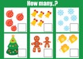 Counting educational children game, kids activity worksheet.