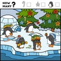 Counting Game for Children. Educational game. Penguins Royalty Free Stock Photo