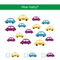 Count how many cars and write result Royalty Free Stock Photo