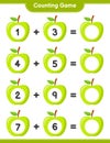 Counting game, count the number of Apple and write the result. Educational children game