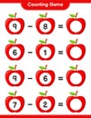 Counting game, count the number of Apple and write the result. Educational children game