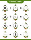 Counting game, count the number of Christmas Tree and write the result. Educational children game, printable worksheet, vector Royalty Free Stock Photo