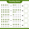 Counting game, count the number of Christmas Tree and write the result. Educational children game, printable worksheet, vector Royalty Free Stock Photo