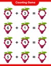 Counting game, count the number of Grape and write the result. Educational children game