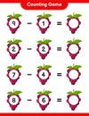 Counting game, count the number of Grape and write the result. Educational children game Royalty Free Stock Photo