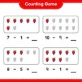 Counting game, count the number of Grape and write the result. Educational children game Royalty Free Stock Photo