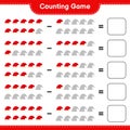 Counting game, count the number of Santa Hats and write the result. Educational children game, printable worksheet Royalty Free Stock Photo
