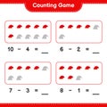 Counting game, count the number of Santa Hats and write the result. Educational children game, printable worksheet Royalty Free Stock Photo