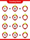 Counting game, count the number of Strawberry and write the result. Educational children game