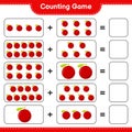 Counting game, count the number of Yumberry and write the result. Educational children game, printable worksheet