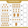 Counting game, count the number of Zapote and write the result. Educational children game, printable worksheet