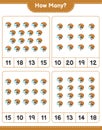 Counting game, how many Hockey Helmet. Educational children game, printable worksheet, vector illustration