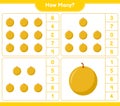 Counting game, how many Honey melon. Educational children game, printable worksheet
