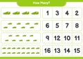 Counting game, how many Soccer Shoes. Educational children game, printable worksheet, vector illustration Royalty Free Stock Photo