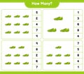 Counting game, how many Soccer Shoes. Educational children game, printable worksheet, vector illustration Royalty Free Stock Photo