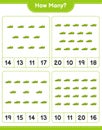 Counting game, how many Soccer Shoes. Educational children game, printable worksheet, vector illustration Royalty Free Stock Photo