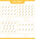 Counting game, how many Umbrella. Educational children game, printable worksheet, vector illustration