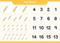 Counting game, how many Umbrella. Educational children game, printable worksheet, vector illustration