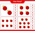 Counting game, how many Yumberry. Educational children game, printable worksheet