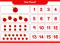 Counting game, how many Yumberry. Educational children game, printable worksheet