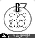 Counting Game for Preschool Children. Educational a mathematical game. Addition worksheets with apples Royalty Free Stock Photo